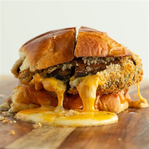 The steak of veggie burgers. Crispy Cheese Stuffed Portobello Mushroom Burger | Recipe ...