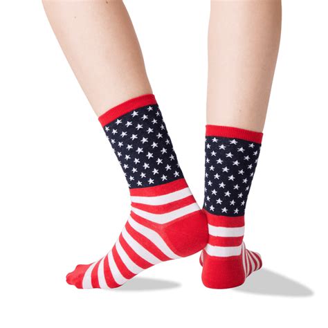 Womens American Flag Crew Socks Hotsox