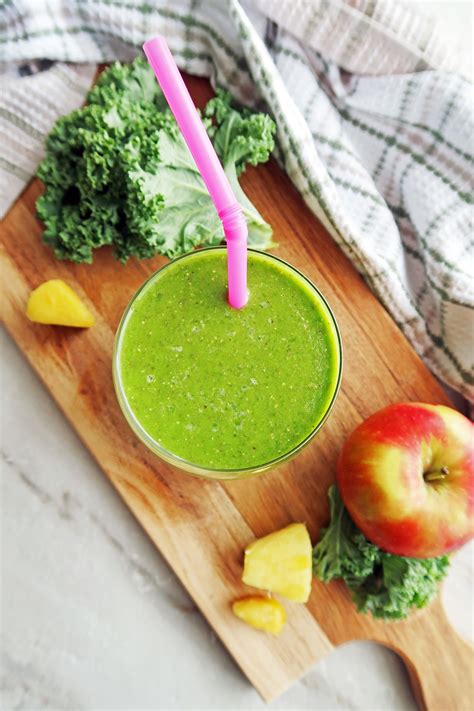 A Refreshing Healthy Smoothie Featuring Superfoods Kale And Chia