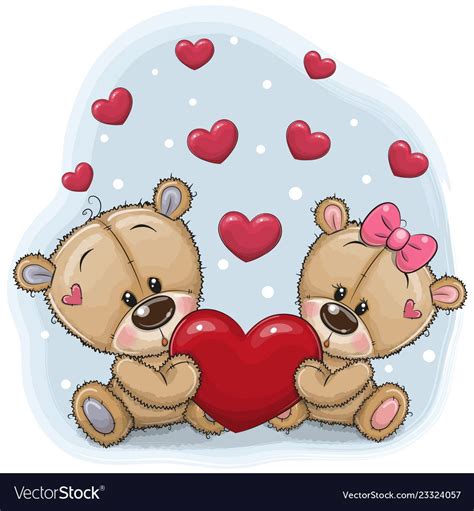 Cute Teddy Bears With Heart Royalty Free Vector Image Immagini