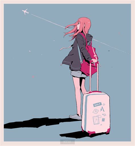 Little Anime Girl Long Hair With Suitcase Hd Anime 4k