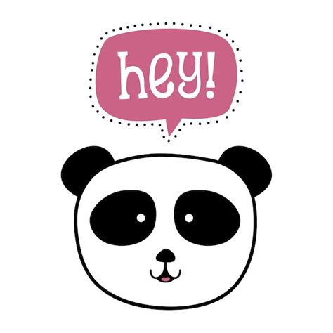 Premium Vector Panda Background Saying Hey