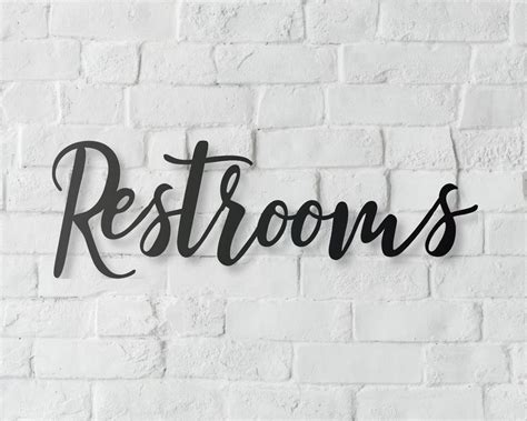 Relax bathroom sign bathroom signs. Restroom or Restrooms Sign, Metal Word Sign, Restaurant ...
