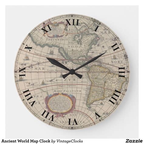 Ancient World Map Clock Zazzle Ancient World Maps Clock Ancient