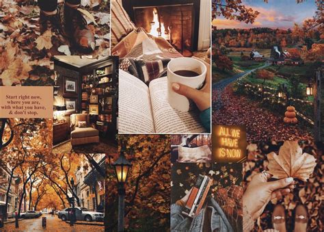 Free Download Autumn Fall Cozy Moodboard Wallpaper Desktop Wallpaper