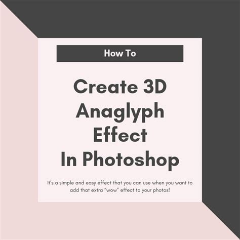 How To Create 3d Anaglyph Effect In Photoshop Photoshop Photoshop