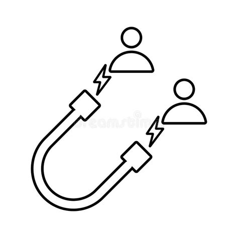 Attract Customers Magnet Outline Icon Line Art Vector Stock