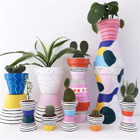 Gorgeous Colourful Plant Pots By Marmarmargate 🌿 Colorful Plants Cool