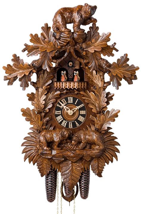 Cuckoo Clock 8 Day Traditional With Bears And Music HÖnes Cuckoo