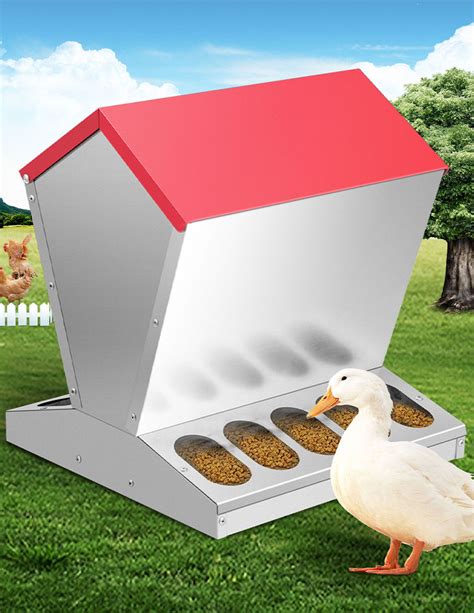 Vevor Galvanized Poultry Feeder Chicken Feeder No Waste 25lbs Metal