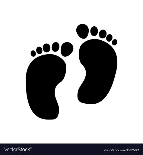 Baby Footprint Silhouette Royalty Free Vector Image