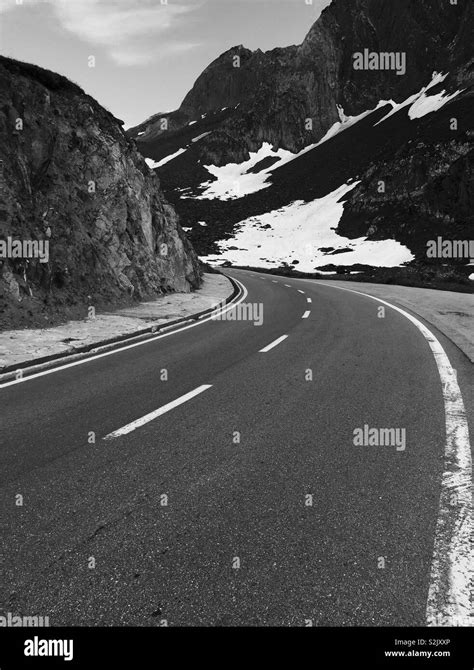 Mountain Road In Swiss Alps Stock Photo Alamy