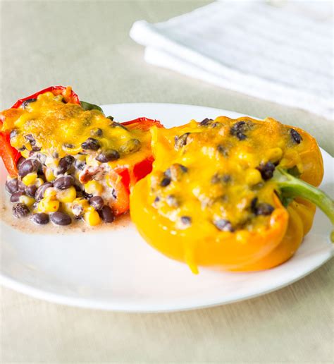 Chipotle Black Bean And Corn Stuffed Peppers The Wholesome Dish