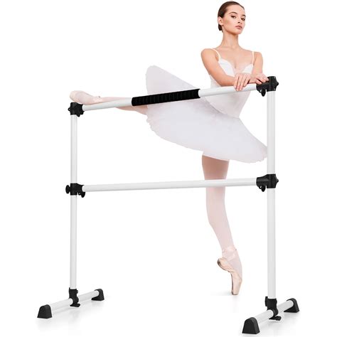 Goplus Portable Ballet Barre 4ft Freestanding Adjustable Double Dance