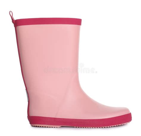 Modern Pink Rubber Boot Isolated On White Stock Image Image Of Spring