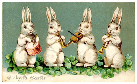Easter Clip Art Musical Bunnies The Graphics Fairy