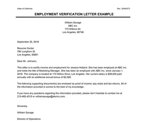 Address Verification Letter Template Free Download