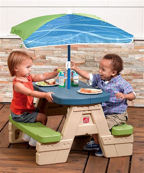 Step2 Sit And Play Picnic Table And Umbrella Toddler Picnic Table Picnic