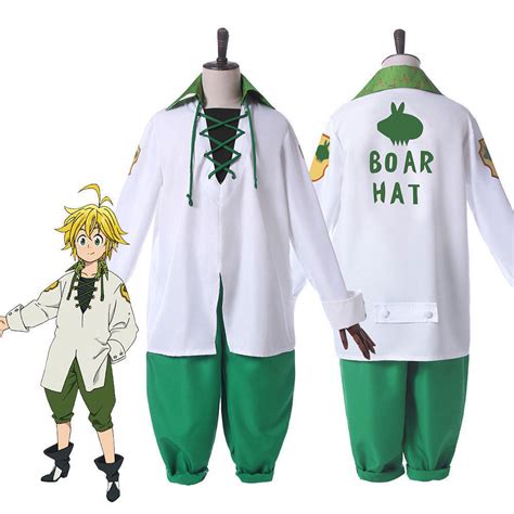 Anime The Seven Deadly Sins Cosplay Meliodas Uniform Costume Complete Outfit Tops Pants Suit