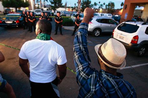 demonstrators protest fatal police shooting of a black man in el cajon calif the new york times