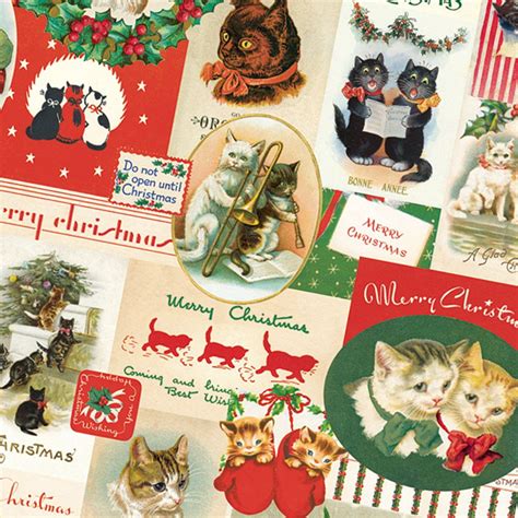Christmas Cats Wrapping Paper Sheet Cat Christmas T Christmas