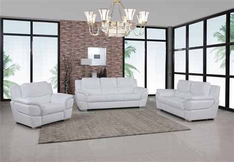 Global United 4572 Leather Match 3pc Sofa Set In White Color