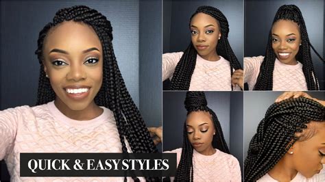 Styling your braids doesn't always require an updo. Box Braids - Quick & Easy Styles | Just Ana - YouTube