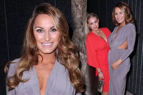 Pregnant Sam Faiers Shows Off Tiny Baby Bump In Plunging Silk Dress On