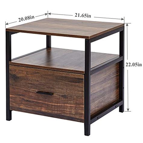 Vecelo Modern Rectangular Wood Nightstand Sideendcoffeeaccent Table