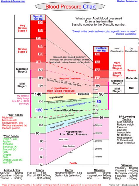 Human Blood Pressure Range Diagram