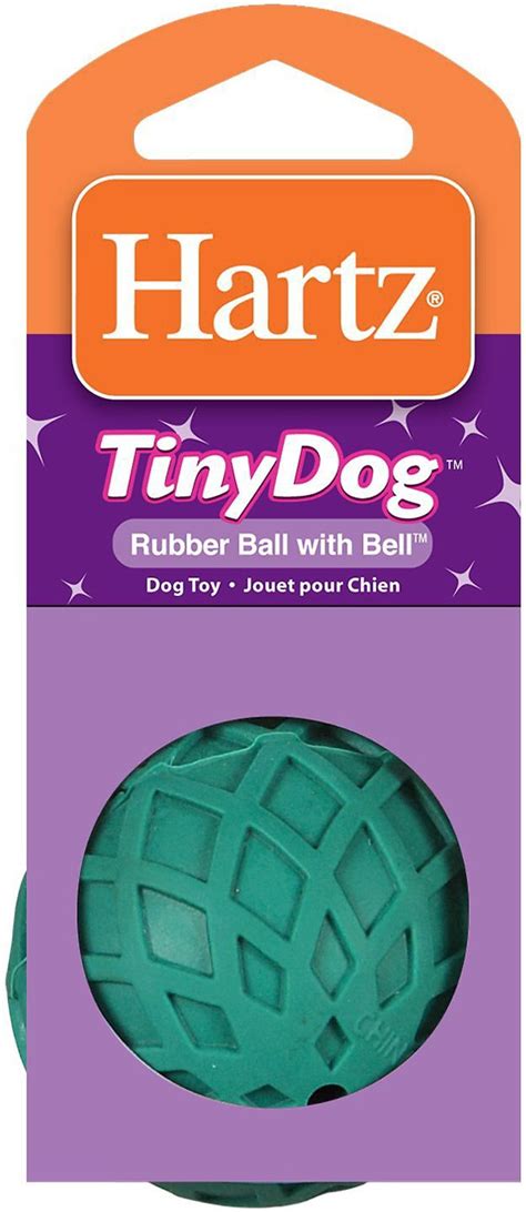 Hartz Dog Toy Rubber Ball With Bell Tiny Dog Durable Multi Material Toy