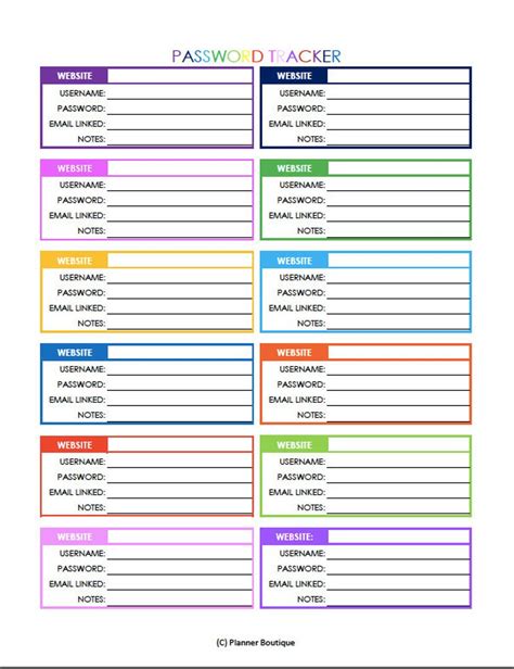 Free Password Tracker Printable Password Printable Printable Vrogue