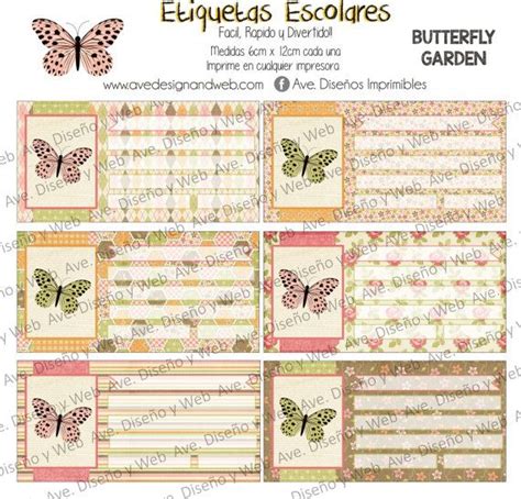 Butterfly Labels Labels For Notebooks Labels For Books School Labels