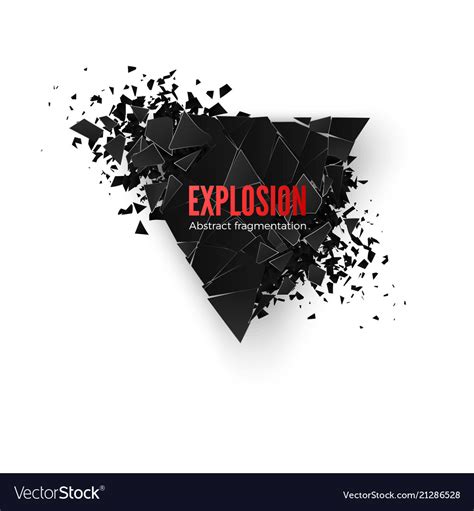 Abstract Black Triangle Explosion Pattern Vector Image