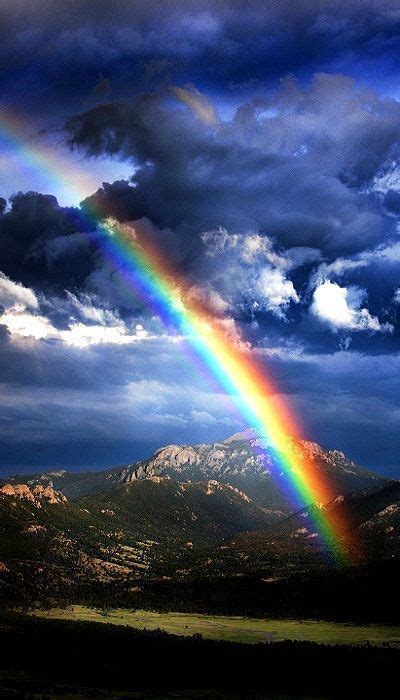 Rainbow Over Rocky Mountain National Park Colorado Usa Пейзажи