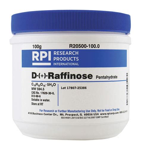 Rpi D Raffinose Pentahydrate 100 G Container Size Powder 31gd37