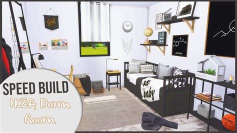 The Sims 4 Speed Build Ikea Dorm Room Cc Links Youtube