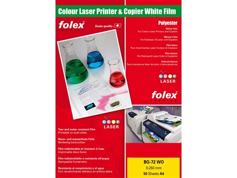 Folex Laser Film A4 Bg 72wo 250my 50 Feuilles Oridis Ag
