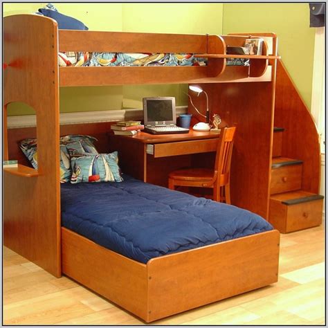 Twin Over Twin Bunk Bed With Stairs And Desk Desk Home Design Ideas