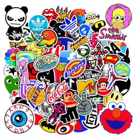 Buy 100 Cool Stickers Fun Aesthetic Doodle Sticker Pack Water Bottle