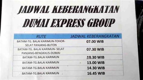 Jadwal Terbaru Kapal Dumai Express Dari Batam Ke Karimun Sijori Kepri