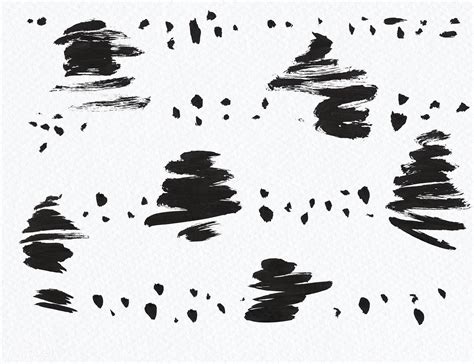 Download Premium Illustration Of Abstract Black Brush Stroke Set Mockup
