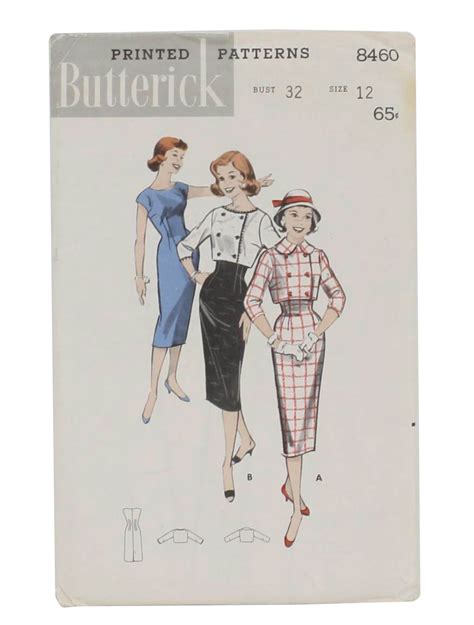 Vintage Butterick 8460 1950s Sewing Pattern 50s Butterick 8460 Jr