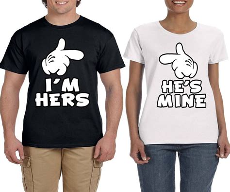 matching couple he s mine i m hers popular t shirt etsy