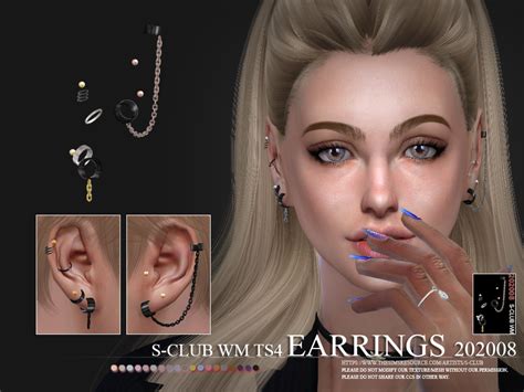 The Sims Resource S Club Ts4 Wm Earrings 202008