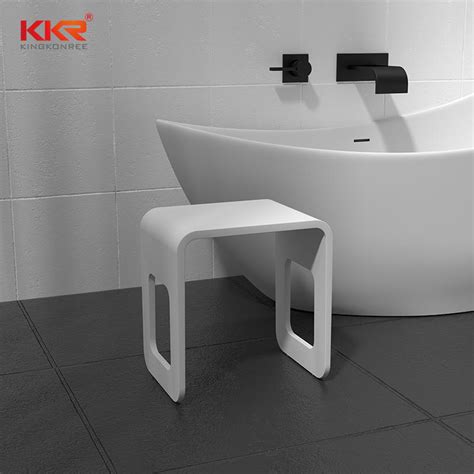 Modern Acrylic Solid Surface Resin Stone Shower Stool Resin Stone