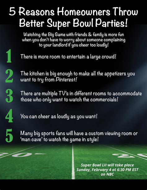 5 Reasons Homeowners Can Throw Better Super Bowl Parties Infographic