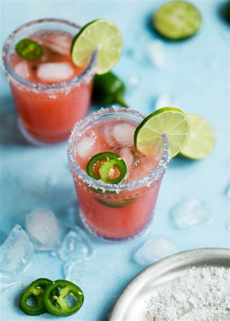 The Best Skinny Jalapeño Watermelon Margaritas Naturally Sweetened With