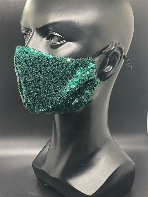 Dazzling Emerald Green Sequins Face Mask Ebay