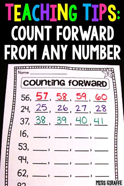 Count forward from any number activities worksheets and fun teaching
